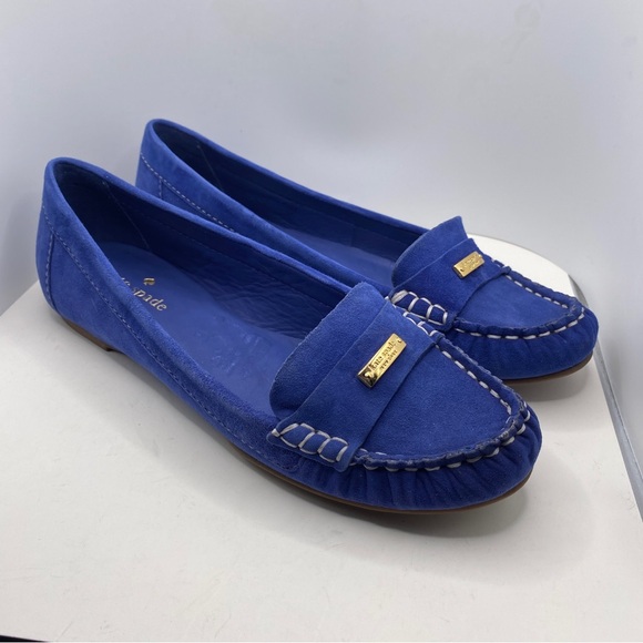 kate spade Shoes - Kate spade New York Suede Blue Loafers